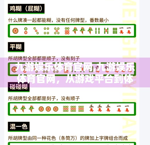 九游娱乐体育官网,九游娱乐体育官网，从游戏平台到体育新生态的跨界跃迁